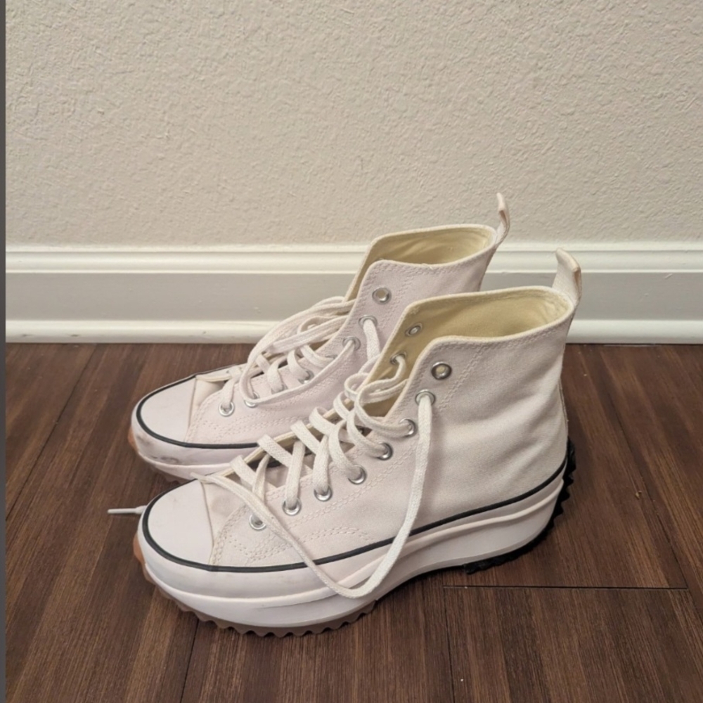 Converse White Platform High-Top Sneakers